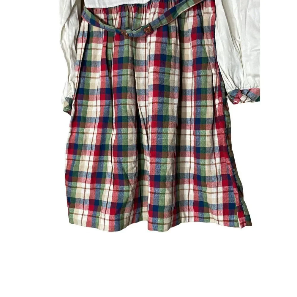Vintage Oshkosh B’Gosh Girls Plaid Bunny‎ Squirrel print Dress Size 6